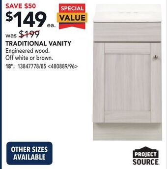RONA Traditional vanity 18 offer