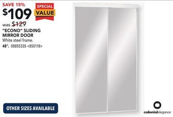 RONA Colonial elegance econo sliding mirror door 48 offer