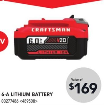 RONA Craftsman 6-a lithium battery offer