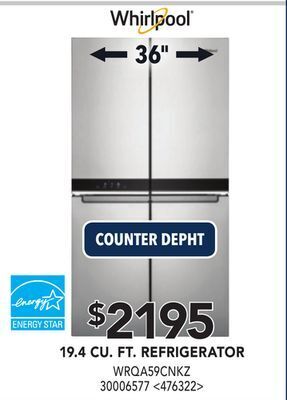RONA Whirlpool 19.4-cu ft refrigerator 36 offer