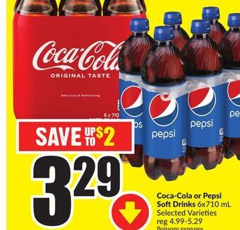 FreshCo Coca-cola or pepsi soft drinks 6x710 ml selected varieties offer