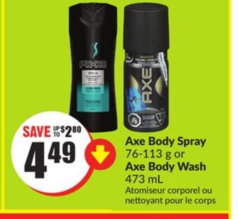 FreshCo Axe body spray 76-113 g or axe body wash 473 ml offer