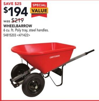 RONA Craftsman wheelbarrow offer
