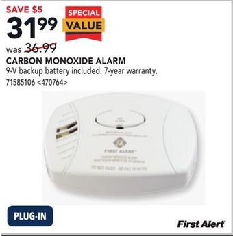 RONA First alert carbon monoxide alarm offer