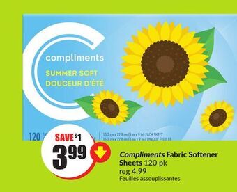 FreshCo Compliments fabric softeners 120 pk offer