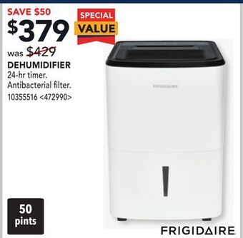 RONA Frigidaire dehumidifier offer