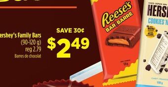 FreshCo Hershey's family bars 90-120 g offer