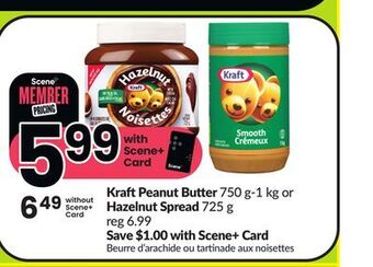 FreshCo Kraftpeanut butter 750 g-1 kg or hazelnut spread 725 g offer