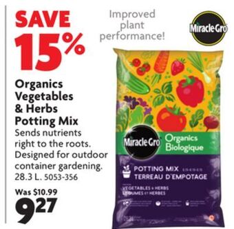 Home Hardware Organics vegetables & herbs potting mix offer