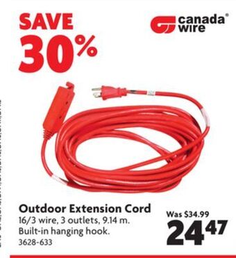 Home Hardware Outdoor extension cord offer