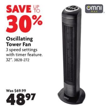 Home Hardware Oscillating tower fan offer
