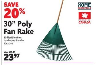 Home Hardware 30 poly fan rake offer