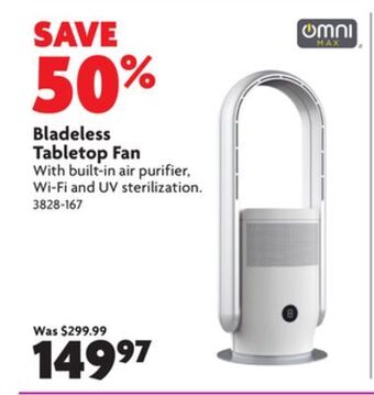 Home Hardware Bladeless tabletop fan offer