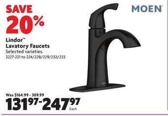 Home Hardware Lindor™ lavatory faucets offer
