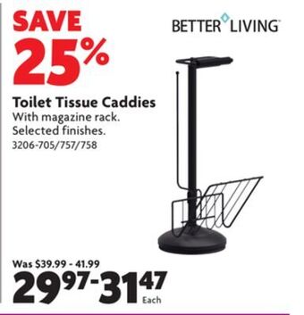Home Hardware Toilet tissue caddies offer