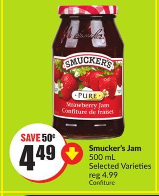 Chalo FreshCo Smucker's jam 500 ml selected varieties offer