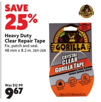Home Hardware Heavy duty clear repair tape offer