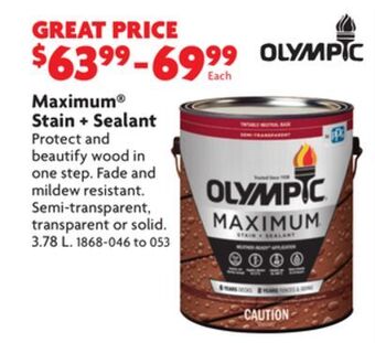 Home Hardware Maximum® stain + sealant offer