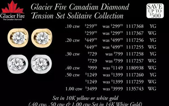 Charm Diamond Glacier fire canadian diamond 0.10ctw stud earrings offer