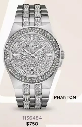 Charm Diamond Bulova men's crystal watch offer