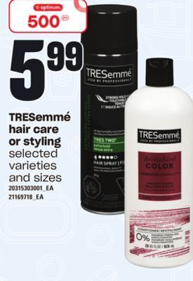 Zehrs Markets Tresemmé hair care or styling offer