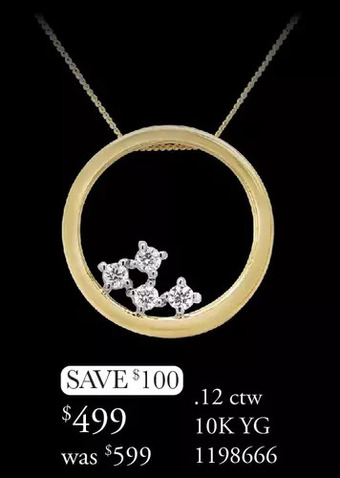 Charm Diamond .12 ctw 10k yg pendant offer