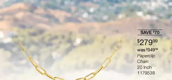 Charm Diamond 10k yellow gold 20 2.4mm paper clip chain offer