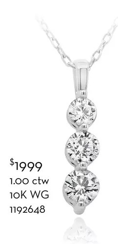 Charm Diamond New brilliance 10k white gold lab grown 1.00ctw three stone diamond pendant offer