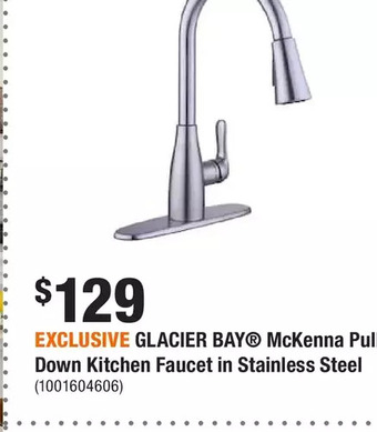 Home Depot Glacier bay mckenna pull-down kitchen faucet in stainless steel offer