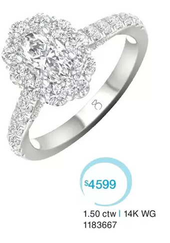 Charm Diamond My diamond story 14k white gold oval cut canadian bridal ring 1.50ctw i1/hi offer