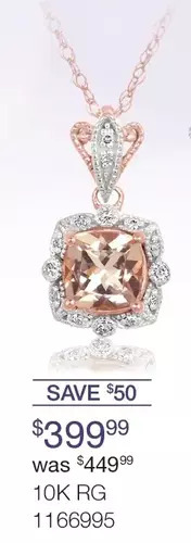 Charm Diamond 10k rose gold morganite & diamond pendant with chain offer