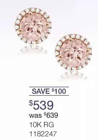 Charm Diamond 10k rose gold morganite & diamond earrings offer