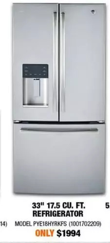 Home Depot Ge 33 17.5 cu .ft. refrigerator offer