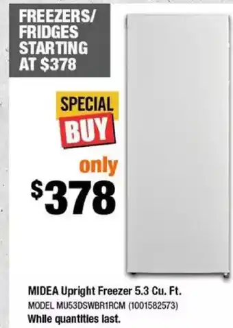 Home Depot Midea upright freezer 5.3 cu. ft. offer