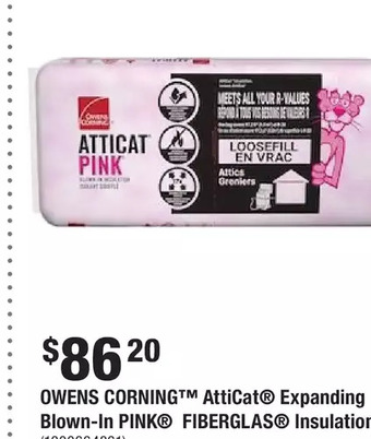 Home Depot Owens corning atticat expanding blown-in pink fiberglas insulation offer
