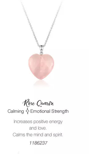 Charm Diamond Sterling silver 19 rose quartz heart pendant offer