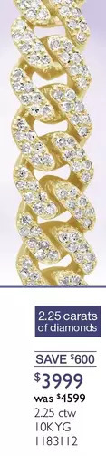 Charm Diamond 2.25 ctw 10k yg bracelet offer