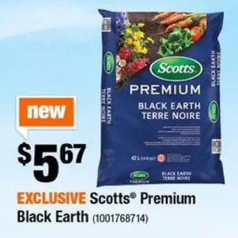 Home Depot Scotts premium black earth offer