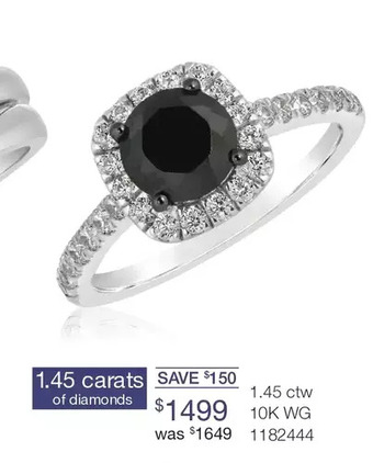 Charm Diamond 10k white gold black & white 1.45ctw diamond bridal ring offer