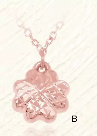 Charm Diamond 10k rose gold 18 clover diamond cut necklace offer