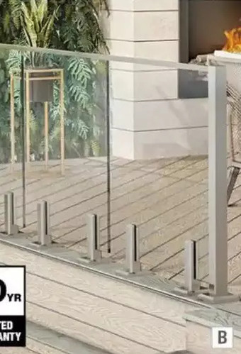 Home Depot Peak mountain view railing - brushed stainless steel top rail and connectors offer