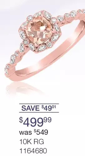Charm Diamond 10k rose gold morganite & diamond ring offer