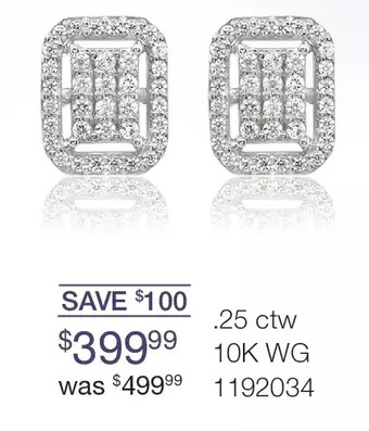 Charm Diamond Bouquet 10k white gold 0.25ctw diamond fashion stud earrings offer
