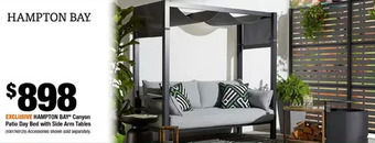 Home Depot Hampton bay canyon patio day bed with side arm tables offer