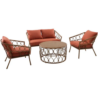 Home Depot 4-piece hampton bay havenstone wicker patio deep seating set offer