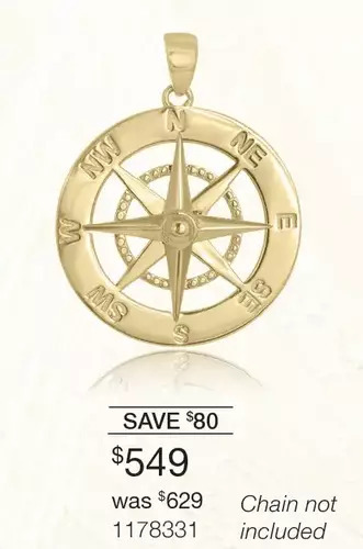 Charm Diamond Compass pendant offer