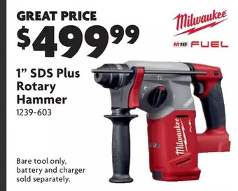 Home Hardware 1 sds plus rotary hammer + free battery offer