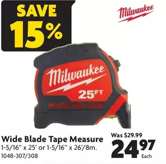 Home Hardware Wide blade tape measure offer