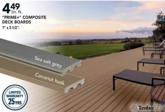 Timbertech prime+ composite deck boards