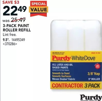RONA Purdy 3-pack paint roller refill offer